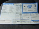 2007 Honda Accord SE V6 Sedan Window Sticker