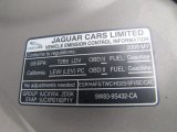 2009 Jaguar XK XKR Convertible Info Tag