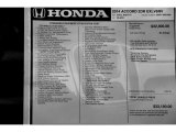 2014 Honda Accord EX-L V6 Coupe Window Sticker
