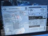 2014 Nissan Versa Note SV Window Sticker