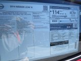 2014 Nissan LEAF S Window Sticker