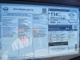 2014 Nissan LEAF SL Window Sticker