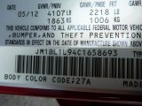 2012 MAZDA3 Color Code for Velocity Red Mica - Color Code: 27A