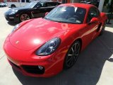 Guards Red Porsche Cayman in 2014