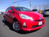 Absolutely Red Toyota Prius c in 2012