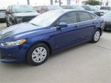 2014 Deep Impact Blue Ford Fusion S #91642816