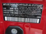 2004 SL Color Code for Mars Red - Color Code: 590