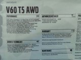 2015 Volvo V60 T5 AWD Window Sticker