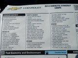 2014 Chevrolet Corvette Stingray Coupe Window Sticker