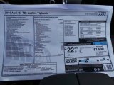 2014 Audi Q7 3.0 TDI quattro Window Sticker