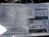 2014 Audi A7 3.0 TDI quattro Prestige Window Sticker