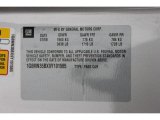 2009 Saturn Sky Roadster Info Tag