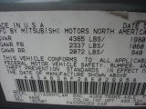 2008 Galant Color Code for Satin Mesai Gray Pearl - Color Code: A88