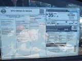 2015 Nissan Versa 1.6 SV Sedan Window Sticker