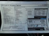 2014 Audi Q7 3.0 TDI quattro Window Sticker