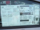 2014 Nissan Versa 1.6 SV Sedan Window Sticker