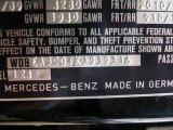 1989 Mercedes-Benz E Class 300 E Sedan Info Tag