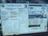 2015 Nissan Versa 1.6 S Plus Sedan Window Sticker