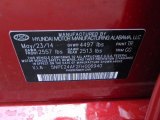 2015 Sonata Color Code for Venetian Red - Color Code: TR