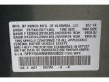 2014 MDX Color Code for Forest Mist Metallic - Color Code: G537M