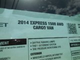 2014 Chevrolet Express 1500 Passenger LS AWD Window Sticker