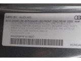2015 Audi A3 2.0 Premium Plus quattro Info Tag