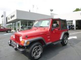 Flame Red Jeep Wrangler in 2004