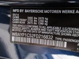 2015 BMW 6 Series 650i xDrive Convertible Info Tag