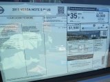 2015 Nissan Versa Note S Plus Window Sticker