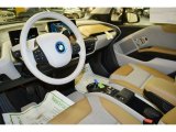2014 BMW i3 with Range Extender Giga Cassia Natural Leather/Carum Spice Grey Wool Cloth Interior