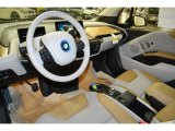 2014 BMW i3 with Range Extender Giga Cassia Natural Leather/Carum Spice Grey Wool Cloth Interior