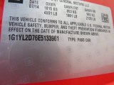 2014 Chevrolet Corvette Stingray Coupe Z51 Info Tag