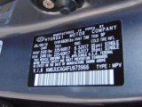 2015 Tucson Color Code for Shadow Gray - Color Code: TAK