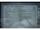 2015 Mercedes-Benz C 300 4Matic Window Sticker