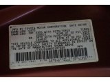 1995 Land Cruiser Color Code for Medium Red Pearl - Color Code: 3H4