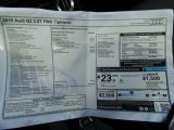 2015 Audi Q3 2.0 TFSI Premium Plus Window Sticker
