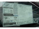 2015 Toyota Highlander Limited AWD Window Sticker