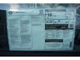 2015 Nissan Frontier SL Crew Cab 4x4 Window Sticker