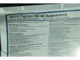 2015 Volkswagen Tiguan SE Window Sticker