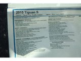 2015 Volkswagen Tiguan S Window Sticker