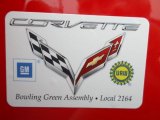 2015 Chevrolet Corvette Stingray Coupe Z51 Info Tag