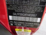 2015 LR2 Color Code for Firenze Red Metallic - Color Code: 868