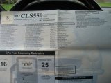 2012 Mercedes-Benz CLS 550 4Matic Coupe Window Sticker