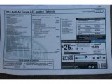 2015 Audi A5 Premium Plus quattro Coupe Window Sticker