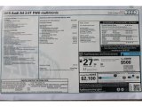 2015 Audi A4 2.0T Premium Window Sticker