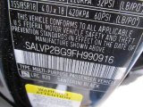 2015 Range Rover Evoque Color Code for Santorini Black Metallic - Color Code: 820