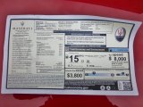 2015 Maserati GranTurismo Convertible GrandCabrio Window Sticker