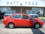 2008 Vermillion Red Ford Focus SE Sedan #9942335