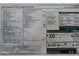 2015 Audi S7 4.0 TFSI quattro Window Sticker