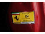 2013 F12berlinetta Color Code for Rosso Berlinetta (Red Metallic) - Color Code: Rosso Berlinetta